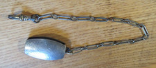 Chaîne de montre de poche vintage Hickok argent sterling 925 beltogramme initiale D