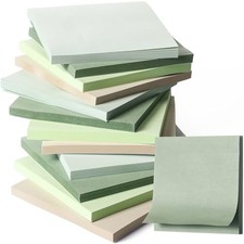 12 Pads Sage Green Sticky Notes 3''x3'', Self Stick Notes Pads Gradient Green