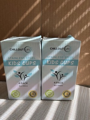 CHILLOUT LIFE Stainless Steel Cups for Kids and Toddlers 8 oz TWO BOXES