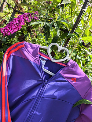 adidas Kinder/ Mädchen Trainingsjacke mit Kapuze, lila/pink Gr. 164