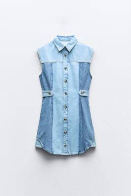 andmary ♥︎ Demi layered minidress Maryann Denim Dress In Avery Blue | Alice + Olivia