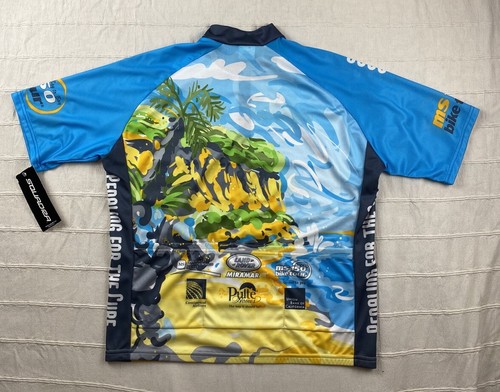 Squadra Cycling Jersey Men's Size 2XL Blue 1/4 Zip Relaxed Fit Raglan Sleeve NWT - Picture 7 of 15