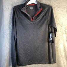 Tapout Men's Small Gray Mock Neck Quarter Zip Long Sleeve UFC MMA