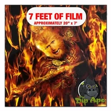 Hydrographic film Flaming Ape Man 7' x 20" hydro dip dipping
