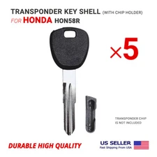  5x Transponder Key Shell Case With Blade HON58R for Honda With Chip Holder