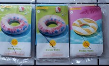  3 Pack Sun Squad Inflatable 31" Swim Tube Ring Pool Float Striped