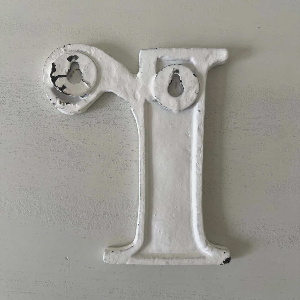 Monogram Initial R Pottery Barn Teen ~ WHITE RUSTIC METAL LETTER "r" ~ NIB HTF! - Image 2 of 3