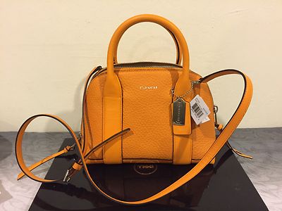 NWT COACH Bleecker Leather Mini Preston Satchel Siver Bright