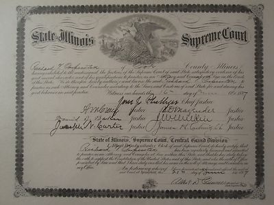 ANTIQUE 1897 SUPREME COURT JUSTICE AUTOGRAPHS IL REGIMENT