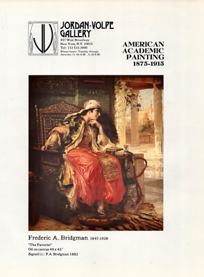 1979 FREDERIC A. BRIDGMAN Art Gallery Exhibit ~ The Favorite 1-Page PRINT AD