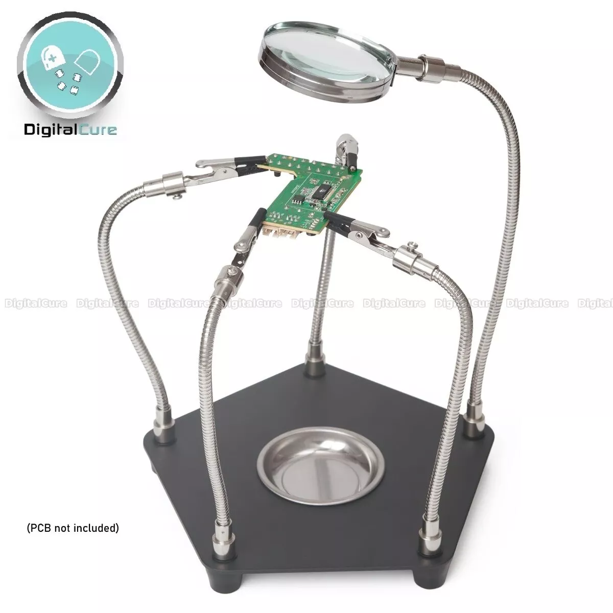 Helping Hands Flexible Metal Arms Soldering Station Magnifying Glass Crafts RC