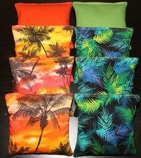 TROPICAL Island Paradise Cornhole Bean Bags ACA Regulation Margaritaville Sunset