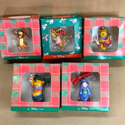 Pooh’s Winter Wonderland Lot of 5 Ornaments 1996 Disney Store