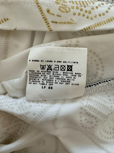 Canotta Versace Jeans Couture Donna XS Bianco Stampa Carte Oro Pre Owned - Foto 7 di 7