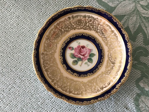 Paragon Double Warrant Rose Cobalt Gold Teacup & Saucer Fine Bone China England - Picture 6 of 13