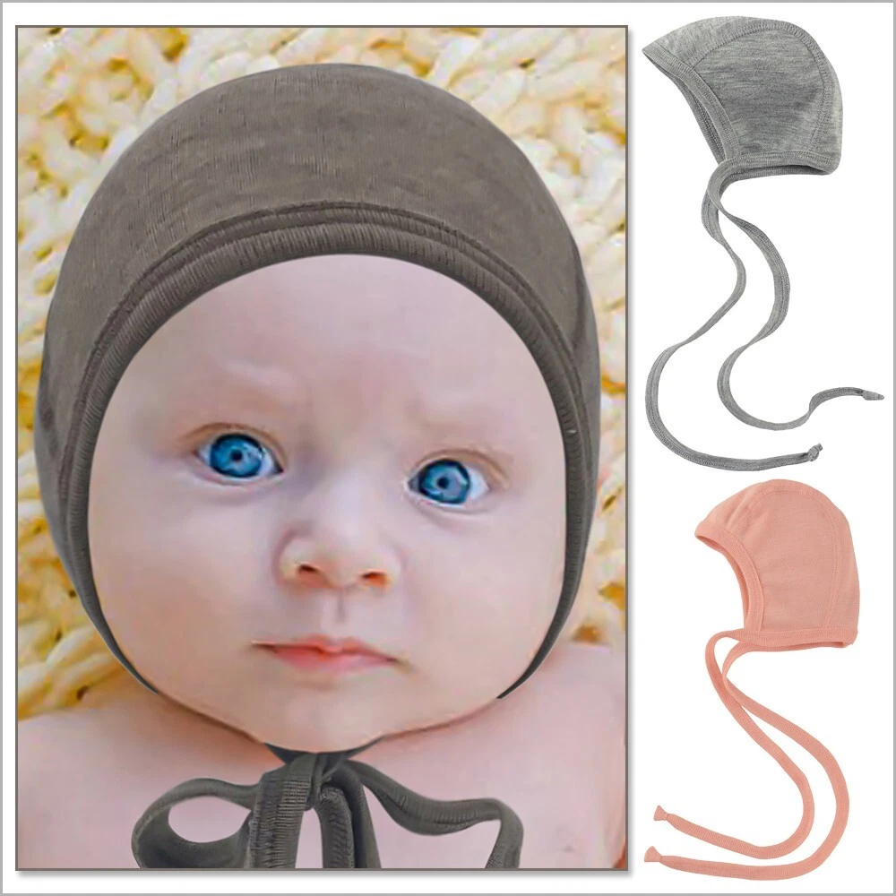 Engel Baby Bonnet Pilot Hat, 70% Organic Merino Wool & 30% Silk, Newborn to 12M