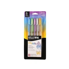 Sakura Gelly Roll Ball Pen Metallic Assorted Colors 5/Pk Art Office School Home