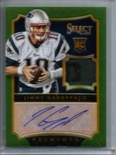 Jimmy Garoppolo 2014 Panini Select Green Autograph Game Jersey Patch Rookie #5/5