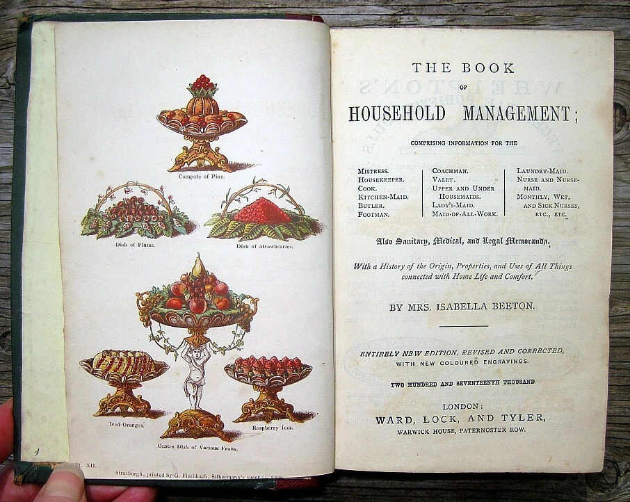 1869 Rare ANTIQUE COOKBOOK Mrs. Beeton's VINTAGE COOKERY HOUSEHOLD Victorian OLD - Image 4 of 4