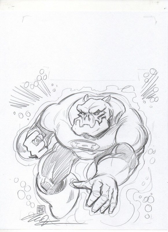 Green Lantern Corps Kilawog ORIGINAL PENCIL SKETCH by Tim Shinn