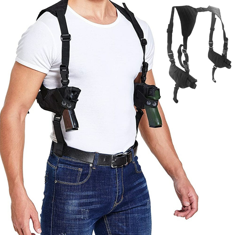 Tactical Double Draw Handgun Shoulder Gun Holster Fully Adjustable