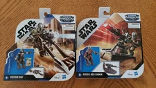 Star Wars The Mandalorian Mission Fleet Hover E-Web Cannon & Speeder Bike LOT