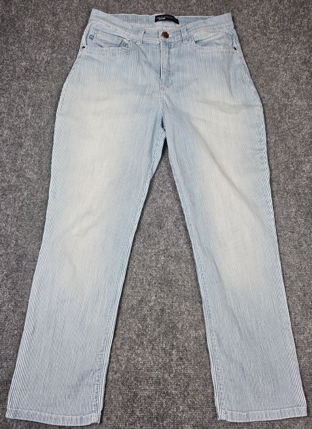 Lee Womens Platinum Label Med Blue Light Wash Striped Jeans 30x24