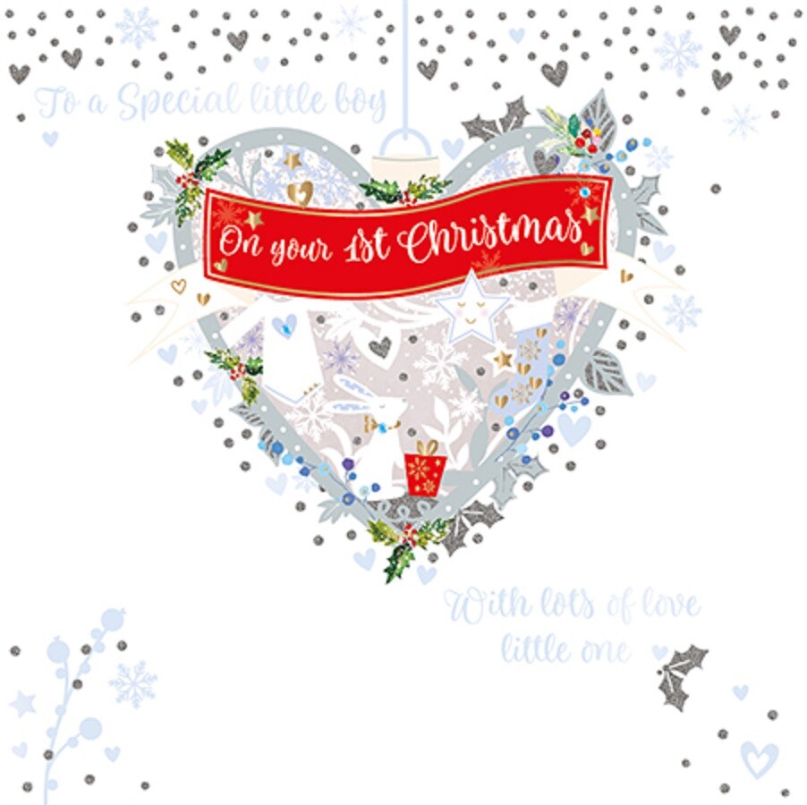 To A Special Little Boy Embellished Christmas Greeting Card Special Xmas Cards