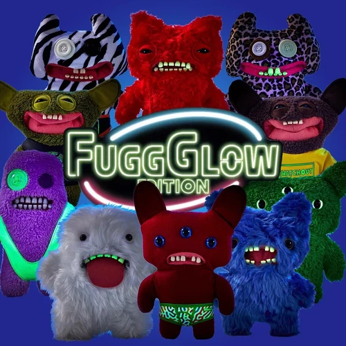 Muñeco de peluche genuino Fuggler feo monstruo viejo diente brilla en la oscuridad - Imagen 1 de 34