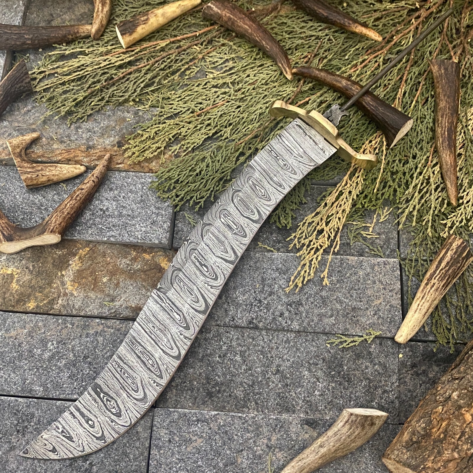 Shardblade SHARDBLADE HAND FORGED Damascus Steel RAT TAIL KUKRI BLANK BLADE ...