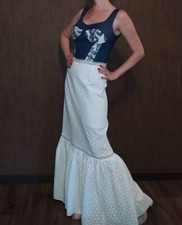cotton dress medium Maxi Dress White Flower