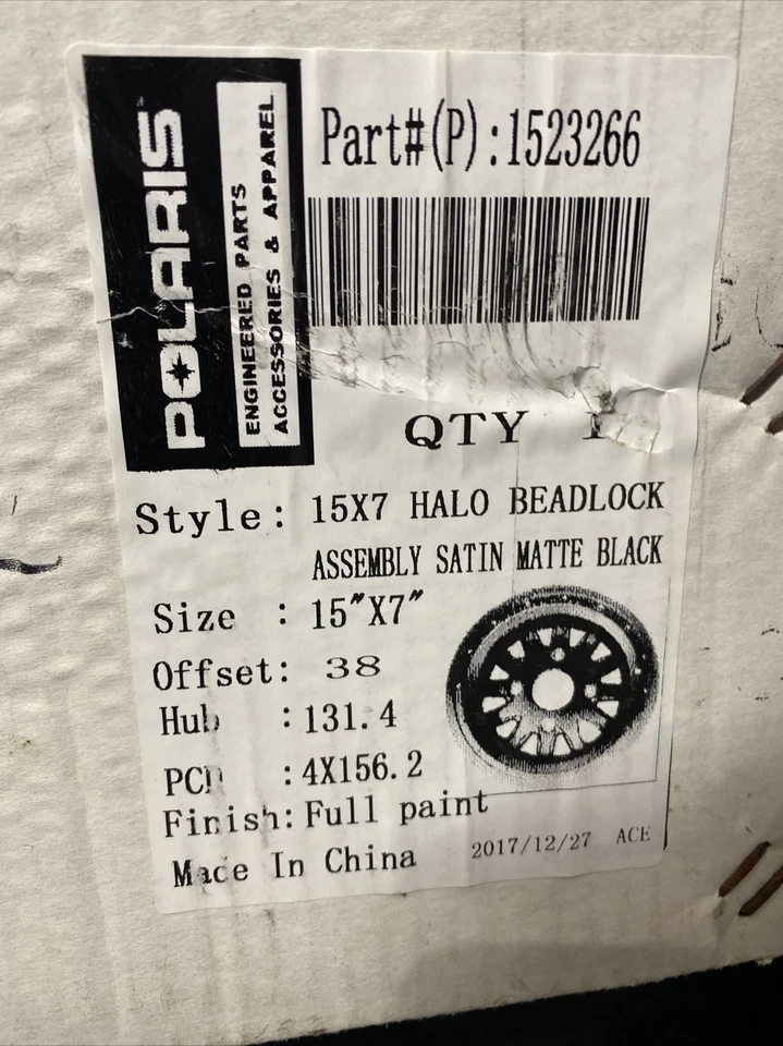 Pro Armor Halo Wheel Matte Black Beadlock UTV Wheel Rim 15x7 38mm Offset - Image 3 of 4