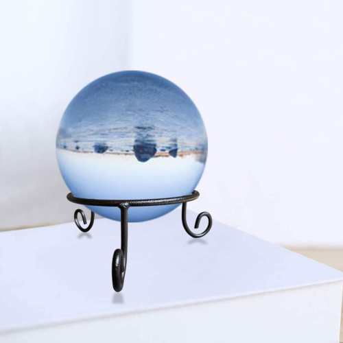 Black Iron Ball Stand - Gazing Globe Stand for Balls, Sphere Holder Wrought Iron - Picture 6 of 12
