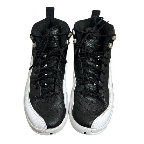Nike Air Jordan 12 Retro GS Playoffs jeunesse taille 7 ans 2021 noir blanc 153265-006 - Photo 2 sur 8