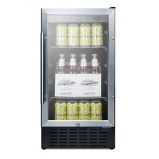 Summit SCR1841BCSS 18" Beverage Center with Glass Door, Stainless Steel Exter...