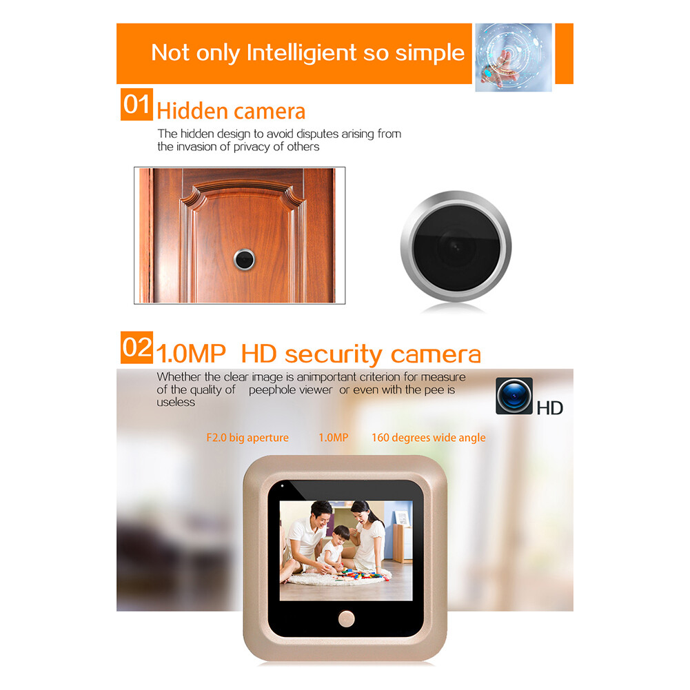 Peephole Viewer 2.4 Inch Door Peephole Camera Electronic Door Mirror
