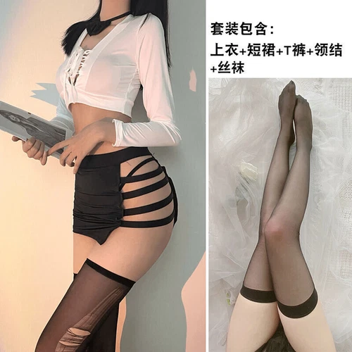 Sexy Lingerie Women Cosplay Costumes Top Skirt Uniform Office Secretary Dress - Picture 19 of 21