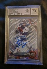 #5/25 2015 TOPPS HIGH TEK CLOUDS DIFFRACTOR PEYTON MANNING AUTO BGS 10 AUTO 10