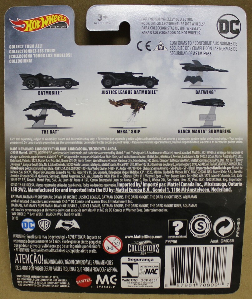 Hot Wheels DC Cinematic Batman JUSTICE LEAGUE BATMOBILE DMC55 2019 2/6 ...