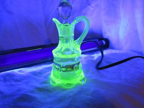 Antique yellow Uranium Glass Cruet