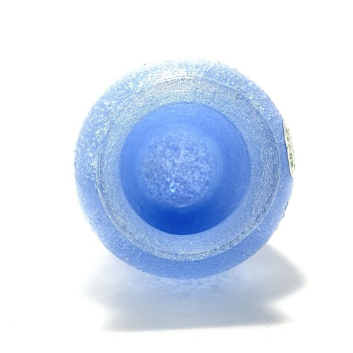 Ryukyu Art Bubble Glass Handblown Vase Periwinkle Sea Blue Okinawa Japan 5” Tall - Picture 7 of 14
