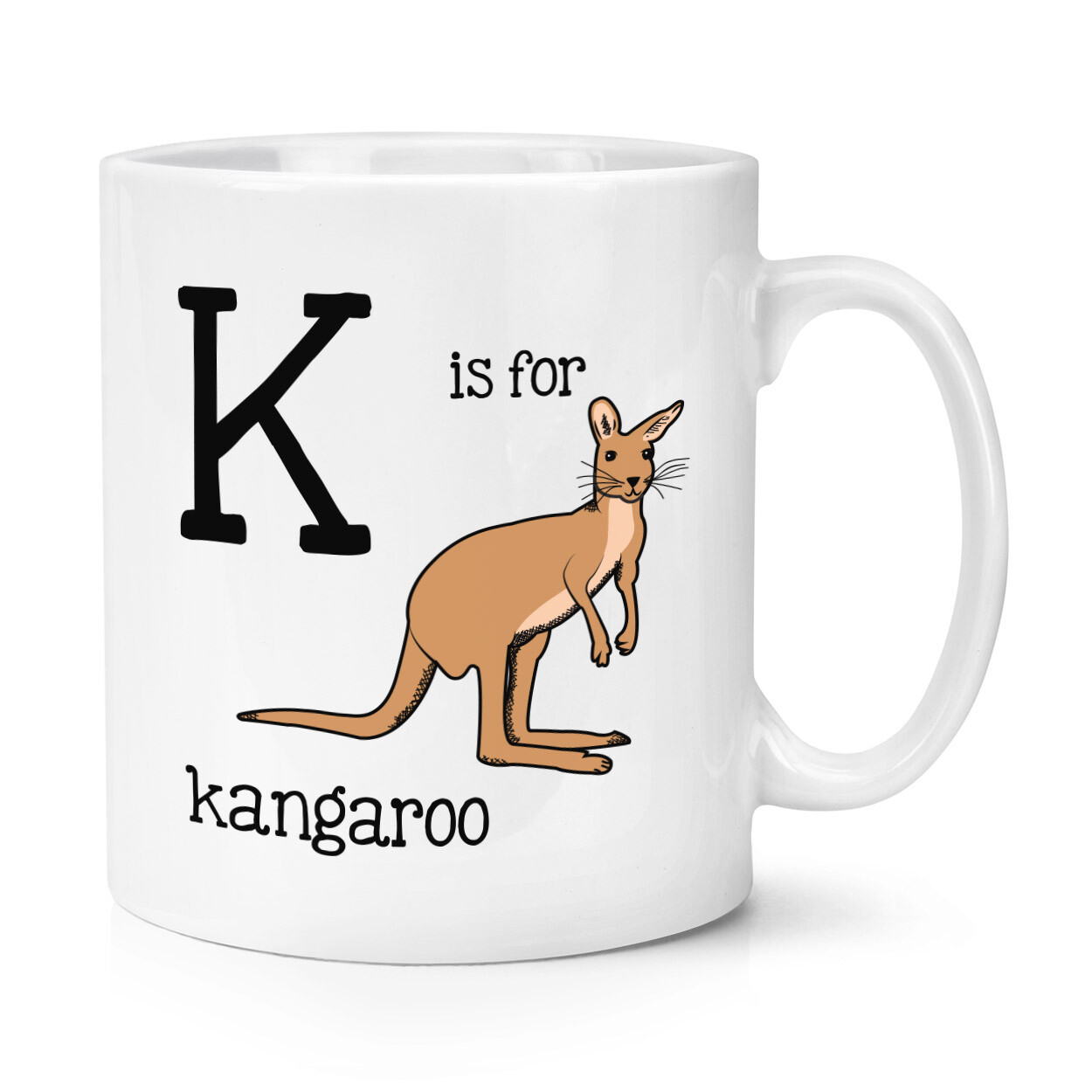 Letter K Is For Kangaroo 10oz Mug Cup - Alphabet Funny