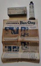 Children’s Ben-Gay, Methyl Salicylate! ©1953, 1958, chest colds & muscular pain