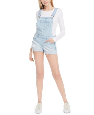 Juniors' Jean Shortalls Overall Shorts 