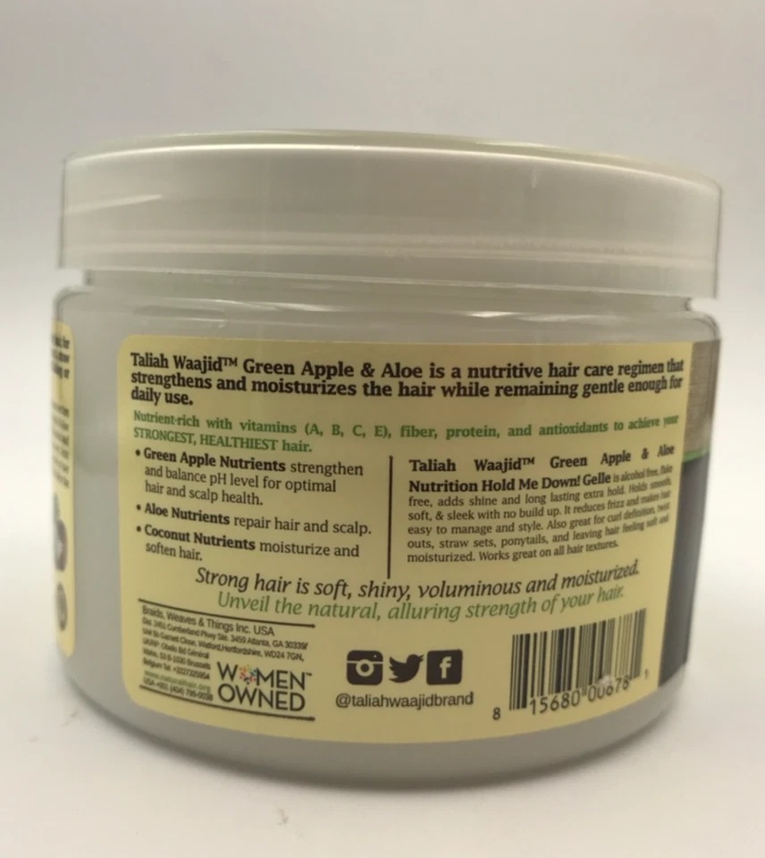TALIAH WAAJID GREEN APPLE & ALOE NUTRITION HOLD ME DOWN & GELLE 12 oz - Image 3 of 3