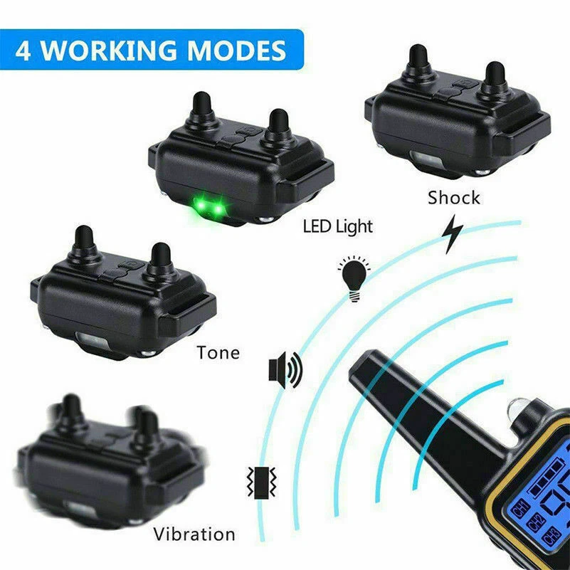 3000 FT Dog Training US Collar Rechargeable Remote Shock PET Waterproof Trainer - Image 3 of 4