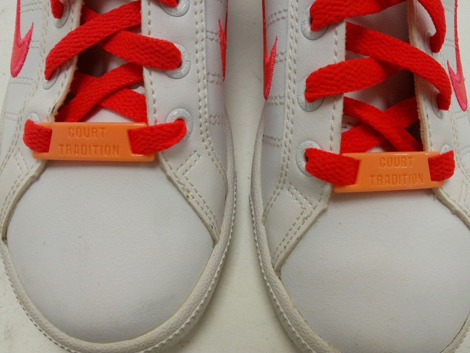 Nike Court Tradition Youth Shoes White/Pink Size 4 UK eBay