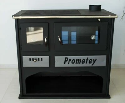 Estufa de Leña Cocina Horno 11 Kw Hierro Fundido Top 3 Caliente Platos Prometey