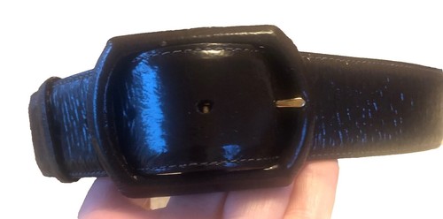 Oscar De La Renta Dark Brown Patent Leather Belt Size Small  display picture 3