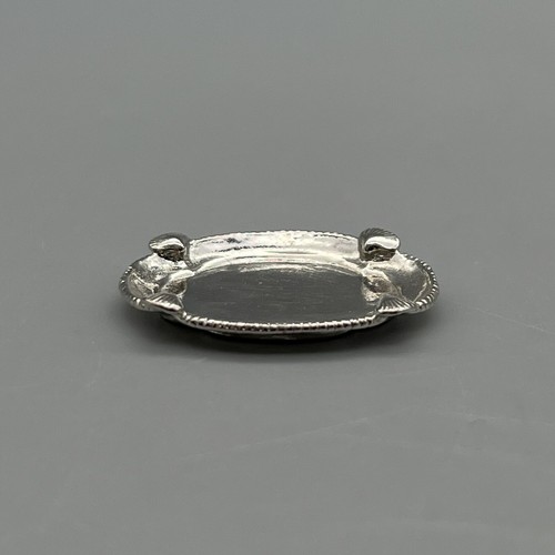 E KUPJACK Artisan STERLING SILVER Shell Platter Tray #345 MINIATURE DOLLHOUSE - Picture 5 of 10